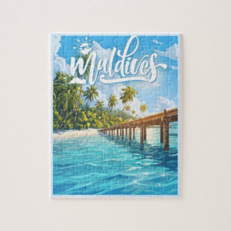Strand auf den Malediven Puzzle