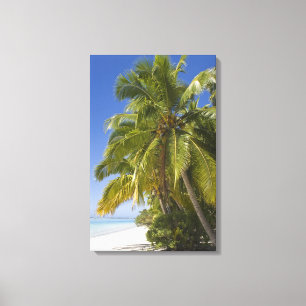 Strand auf der Insel One Foot, Aitutaki, Cookinsel Leinwanddruck