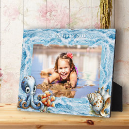 Strand-Baby-Ozeanwasser- und Meeresleben-Fotorahme Fotoplatte