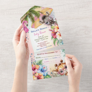 Strand-Baby-Shower All In One Einladung