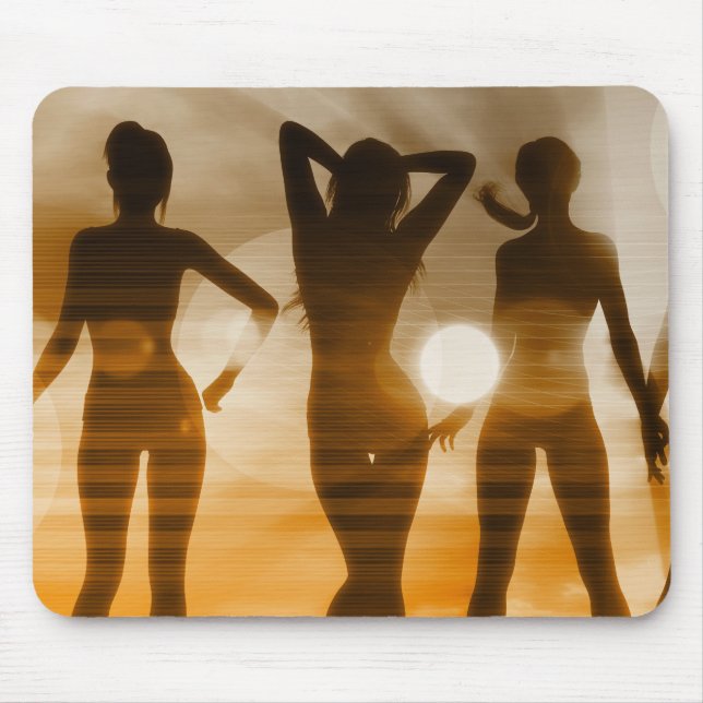 Strand-Baby-Sonnenuntergang-Silhouette, die den Mousepad (Vorne)
