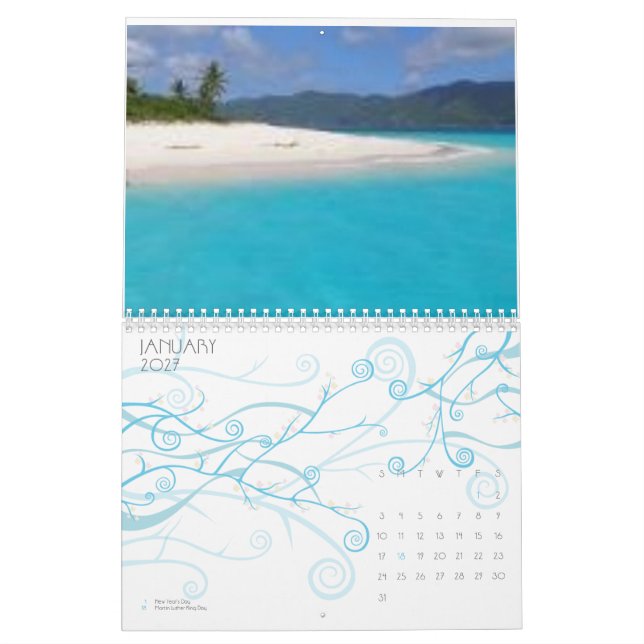 Strand, Bahamas Kalender (Jan 2027)