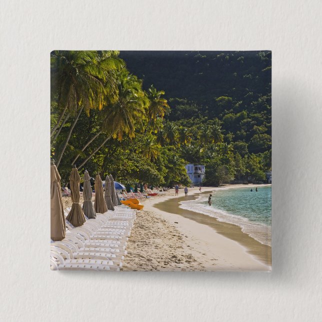 Strand bei Cane Garden Bay, Insel Tortola Button (Vorderseite)