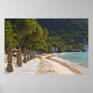 Strand bei Cane Garden Bay, Insel Tortola Poster