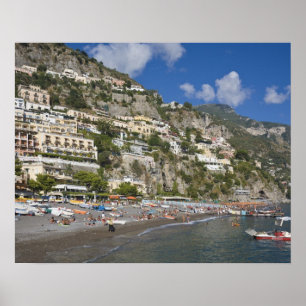 Strand bei Positano, Kampanien, Italien Poster