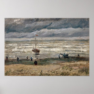 Strand bei Scheveningen im Stormy Weather by Vince Poster