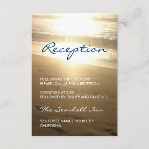 Strand bei Sunset - Empfang-Karte Begleitkarte