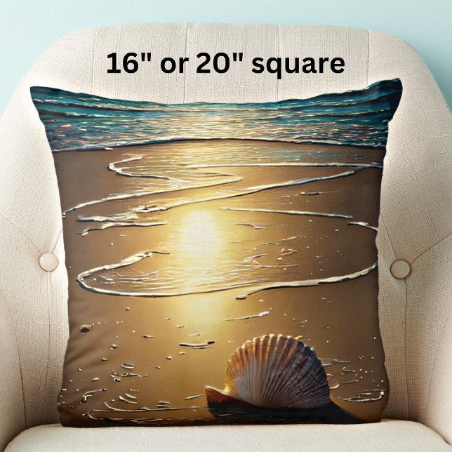 Strand bei Sunset mit Muscheln Kissen (Von Creator hochgeladen)
