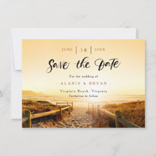 Strand bei Sunset Save the Date Card Einladung