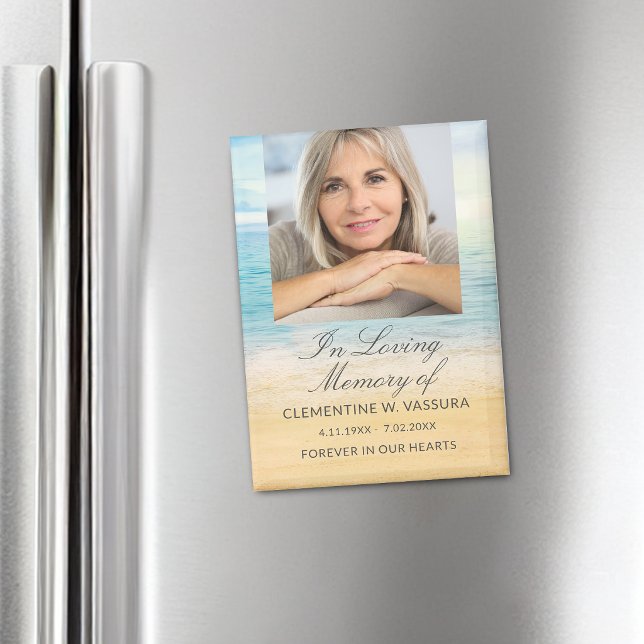 Strand-Bestattungs-Gedenkfoto Magnet (Beach Funeral Loving Memory Photo Magnet)
