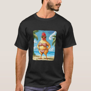 Strand Bikini Kostüm mit diesem lustigen Huhn Schw T-Shirt