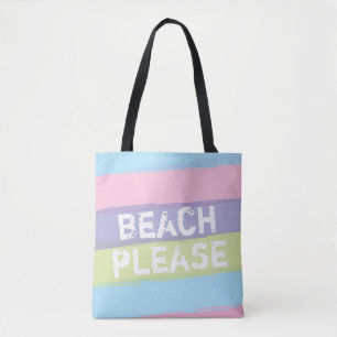 Strand Bitte Aquarell Streifen Beach Bag