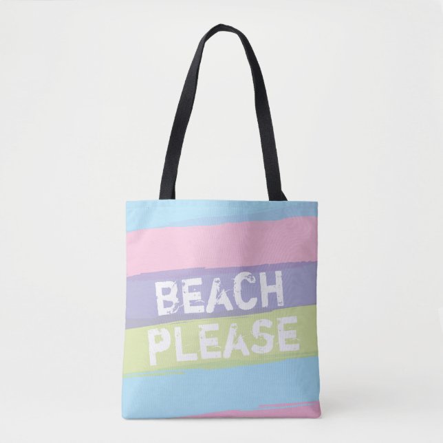 Strand Bitte Aquarell Streifen Beach Bag (Vorderseite)