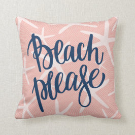 Strand Bitte Cornflakes, Rosa und Seesteufel Kissen