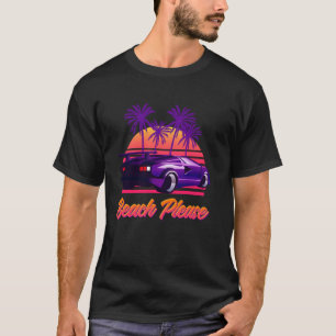 Strand Bitte Futuristische Vaporwave-Ästhetik 80er T-Shirt