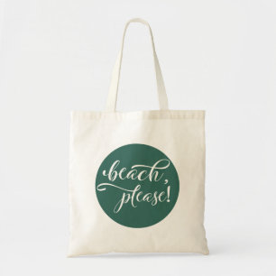 Strand Bitte Kalligrafie Aquamarin Tote Bag Tragetasche