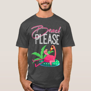 Strand Bitte Lustige Herren Damen Flamingo T-Shirt