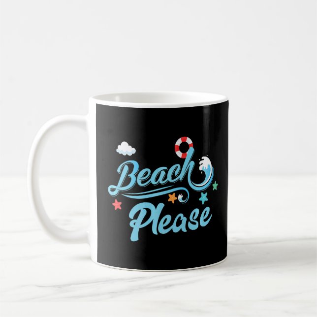 Strand Bitte Meer Cool Puppe Kaffeetasse (Links)