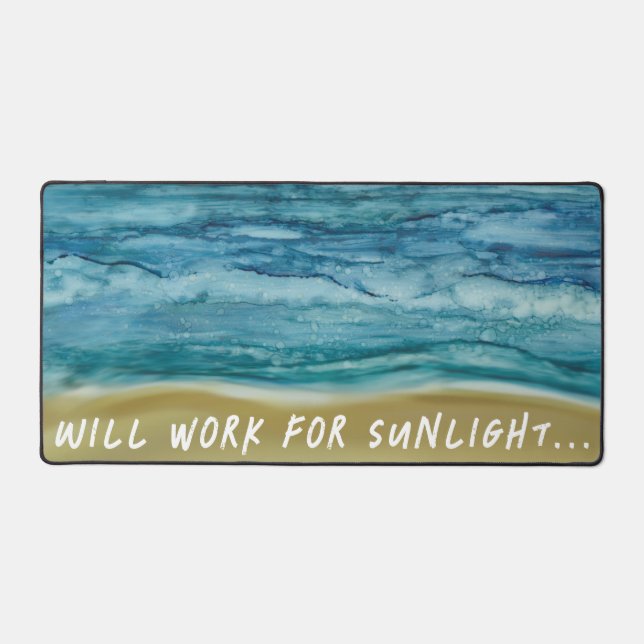 Strand Bitte melden Sie sich bei Mat Schreibtischunterlage (Vorderseite)