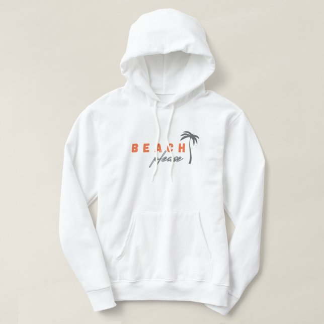 Strand bitte. Palme. Pullover Hoodie (Design vorne)