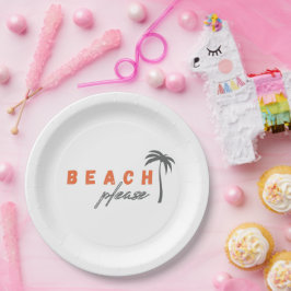 Strand bitte Palmen Papier Teller Party