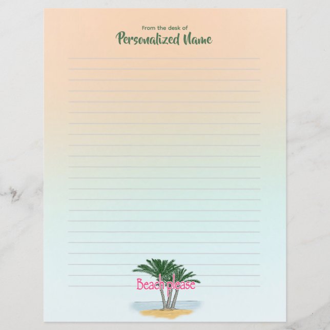 Strand bitte Papierblatt (Vorderseite)