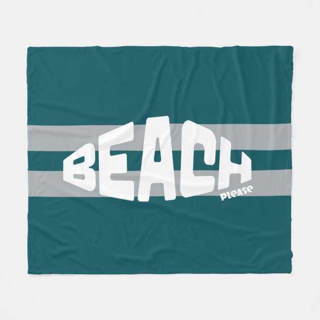 Strand Bitte Philadelphia Fußball Green & Silver Fleecedecke (Vorderseite (Horizontal))