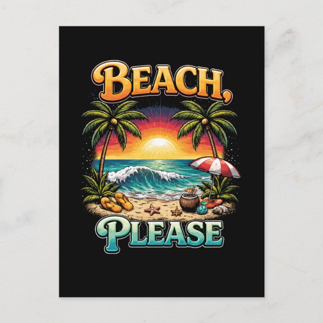 Strand, bitte postkarte (Vorderseite)