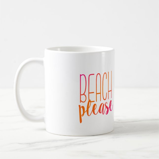 Strand bitte | rosa und orange Tasse (Links)