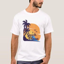Strand Bitte Sonnenuntergang Palmen Trees Art T-Shirt