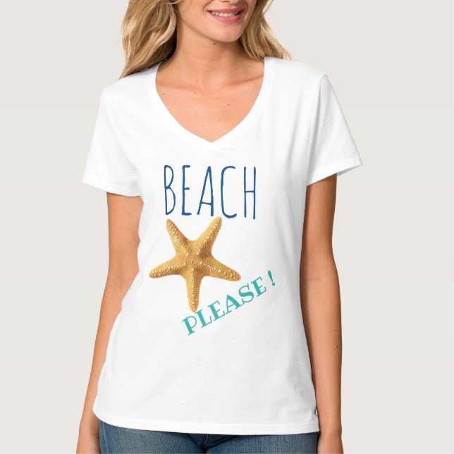 Strand bitte! Starfish T - Shirt (Vorderseite)