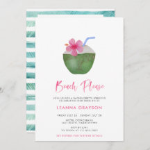 Strand bitte tropisches Kokosnuss Bachelorette Woc