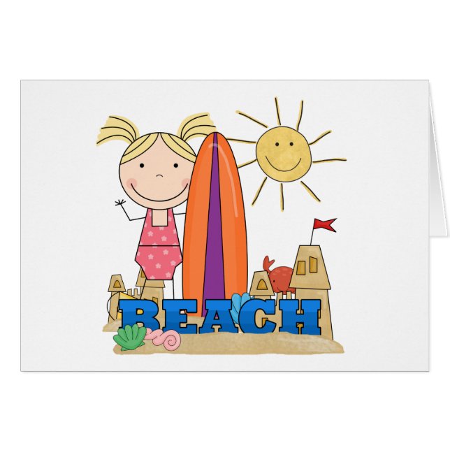 STRAND - blonde Mädchen-T-Shirts und Geschenke (Vorderseite (Horizontal))