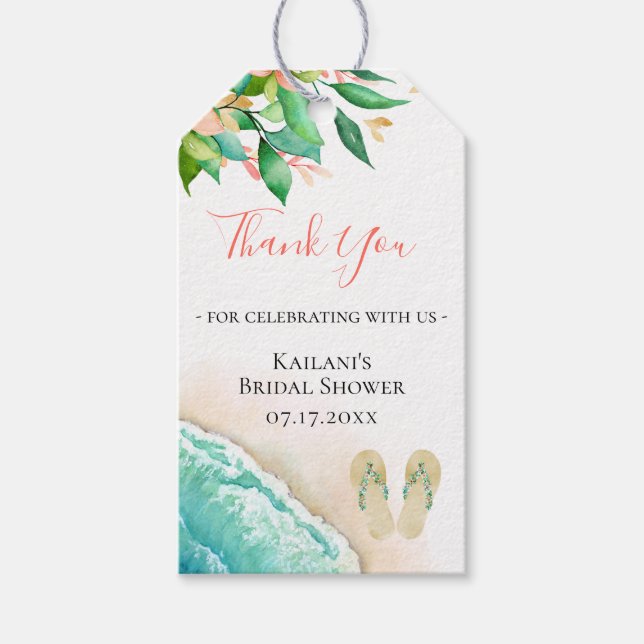 Strand Botanischer Dankeschön Geschenkanhänger (Vorderseite)