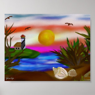 Strand-Bucht-Entweichen Poster