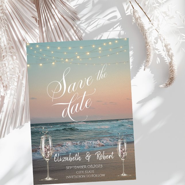 Strand Champagnerglas Save The Date  (Von Creator hochgeladen)