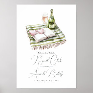 Strand Chic Beach Club Geburtstags-Willkommensschi Poster