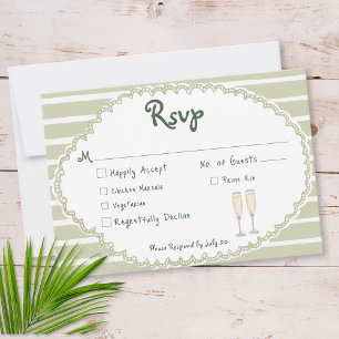 Strand Chic Sonnenpalmen-Hochzeit RSVP Karte