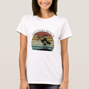 Strand Daytona Vintage Sonnenuntergang Retro-Lands T-Shirt
