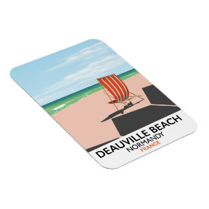 Strand Deauville Frankreich Meer Poster. Magnet