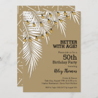 Strand der Lichter auf Palmen Tree Geburtstagspart