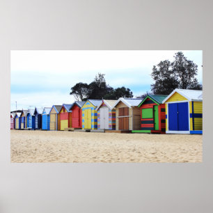 Strand der Strand-Haus-  Brighton, Melbourne Poster