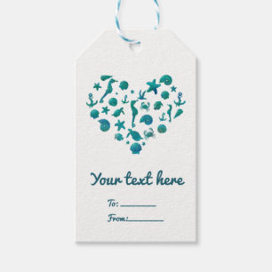 Strand Dinge Aquamarin Wasserfarbe Moderne Elegant Geschenkanhänger