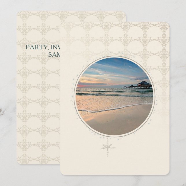 STRAND - Einladungskarte Einladung (Vorne/Hinten)