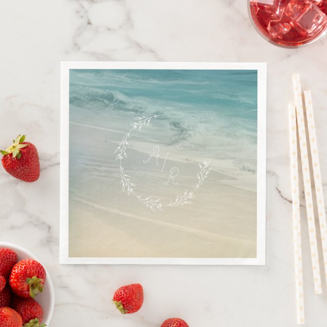 Strand-Event-Monogramm Serviette (Beispiel)