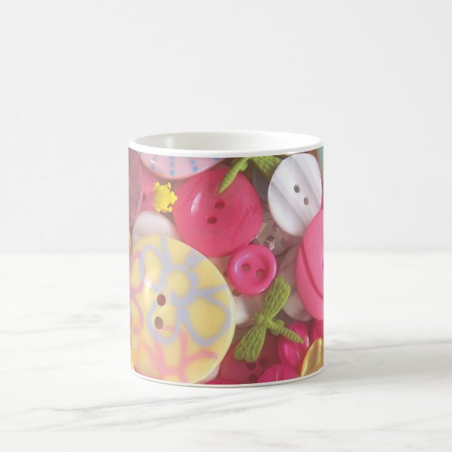 Strand-Farbknopf-Collage Tasse (Mittel)