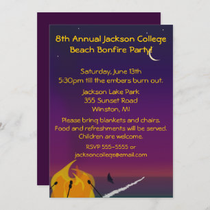 Strand-Feuer-Party Einladung