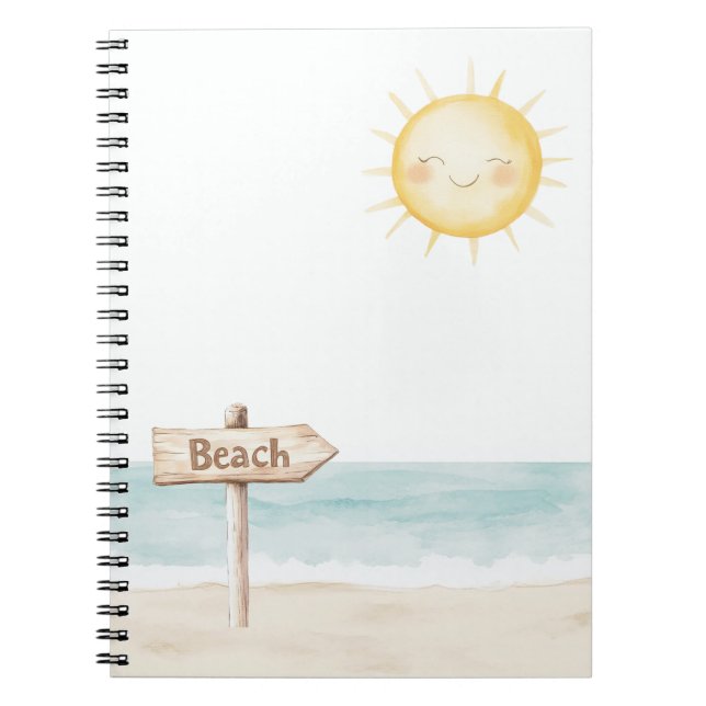 Strand Finden Sie Ihr Glück Sonne Notizblock (Vorderseite)
