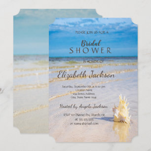 Strand Flechtet Muschel Hochzeit Braut Dusche Einladung