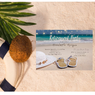Strand, Flip Flops Ruhestandsparty Einladung